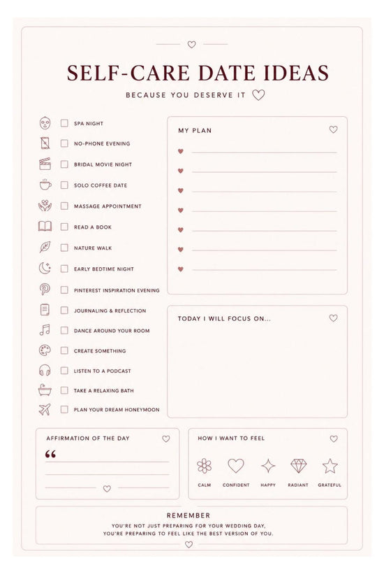 🎁 FREE BONUS – Bridal Self Care Planner
